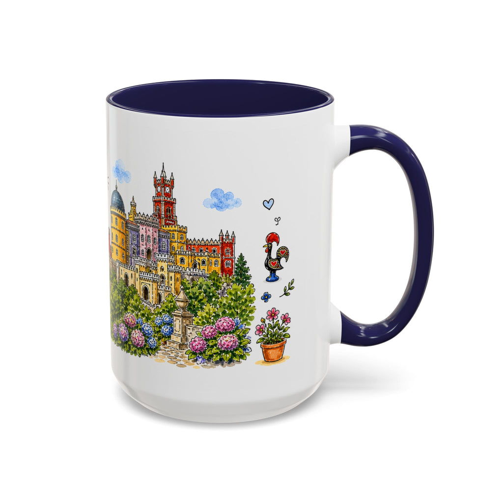 Sintra Illustrated Travel Mug | Portugal Souvenir Accent Coffee Mug | 11oz 15oz Ceramic Cup