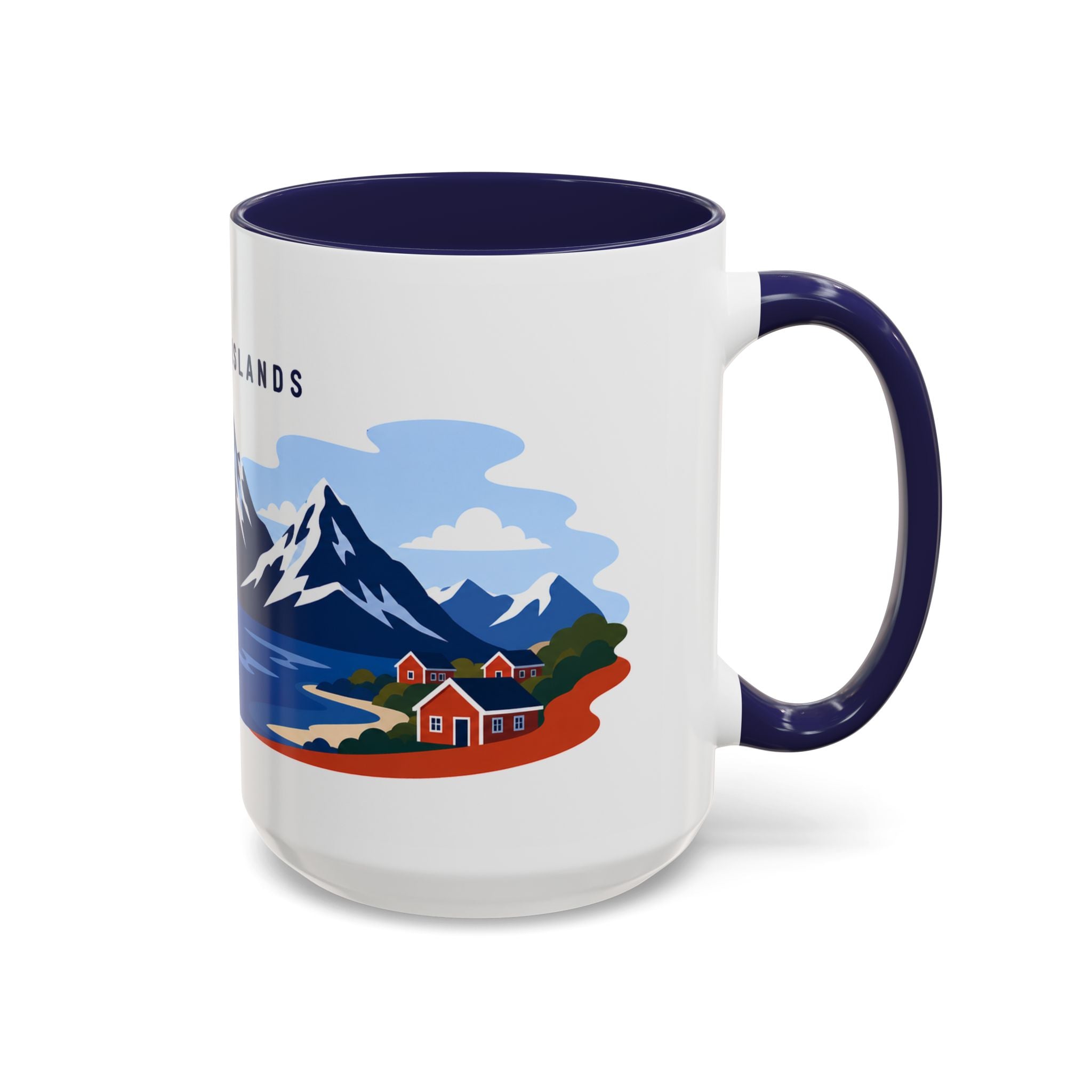 Lofoten Islands Coffee Mug | Travel Destination Souvenir Gift | Accent Color Ceramic 11oz 15oz
