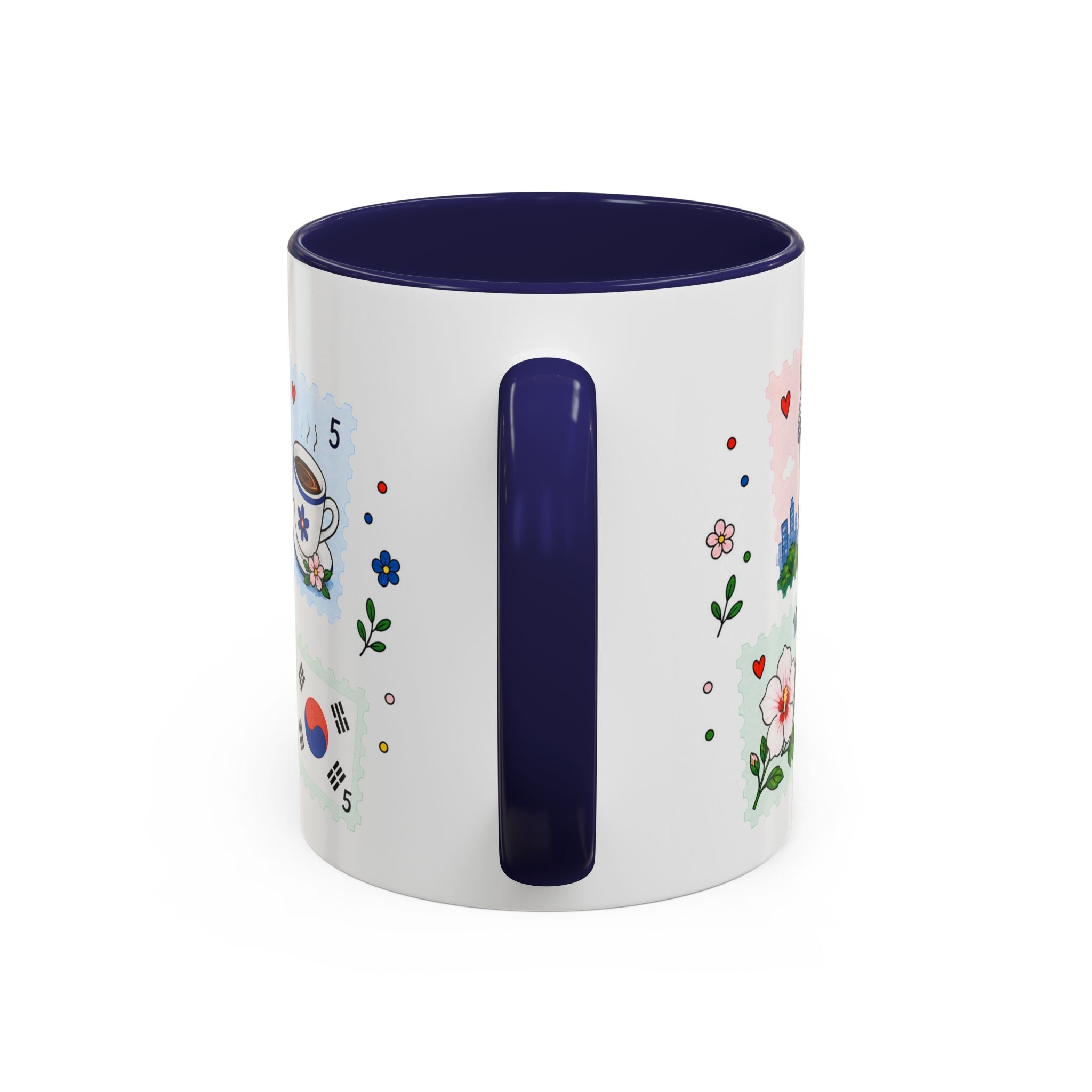 Seoul Coffee Mug | Postage Stamp Collage Mug | Travel Souvenir Accent Cup 11oz 15oz