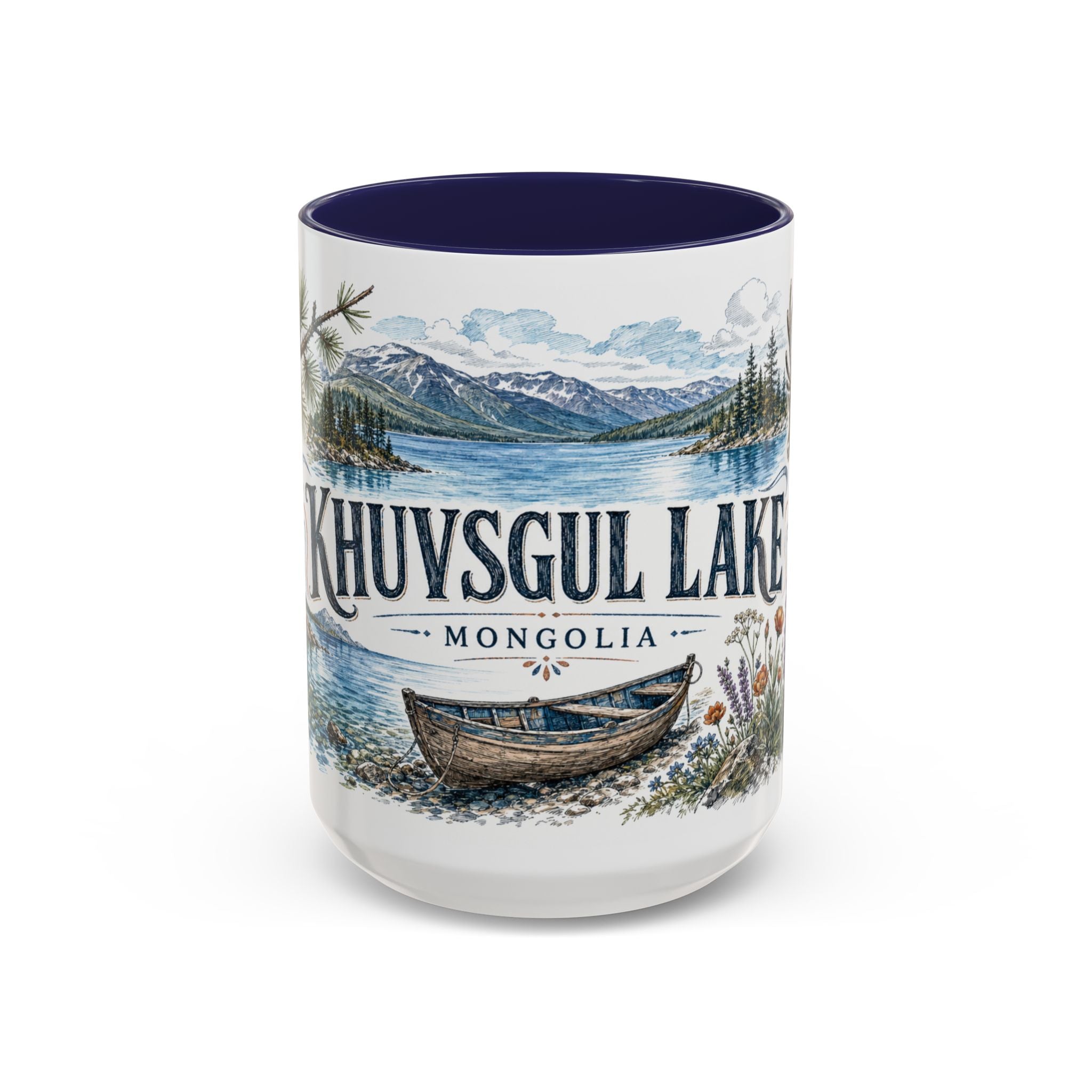 Khuvsgul Lake Mug, Mongolia Travel Souvenir, Bucket List Gift, Accent Ceramic Coffee Mug 11oz 15oz