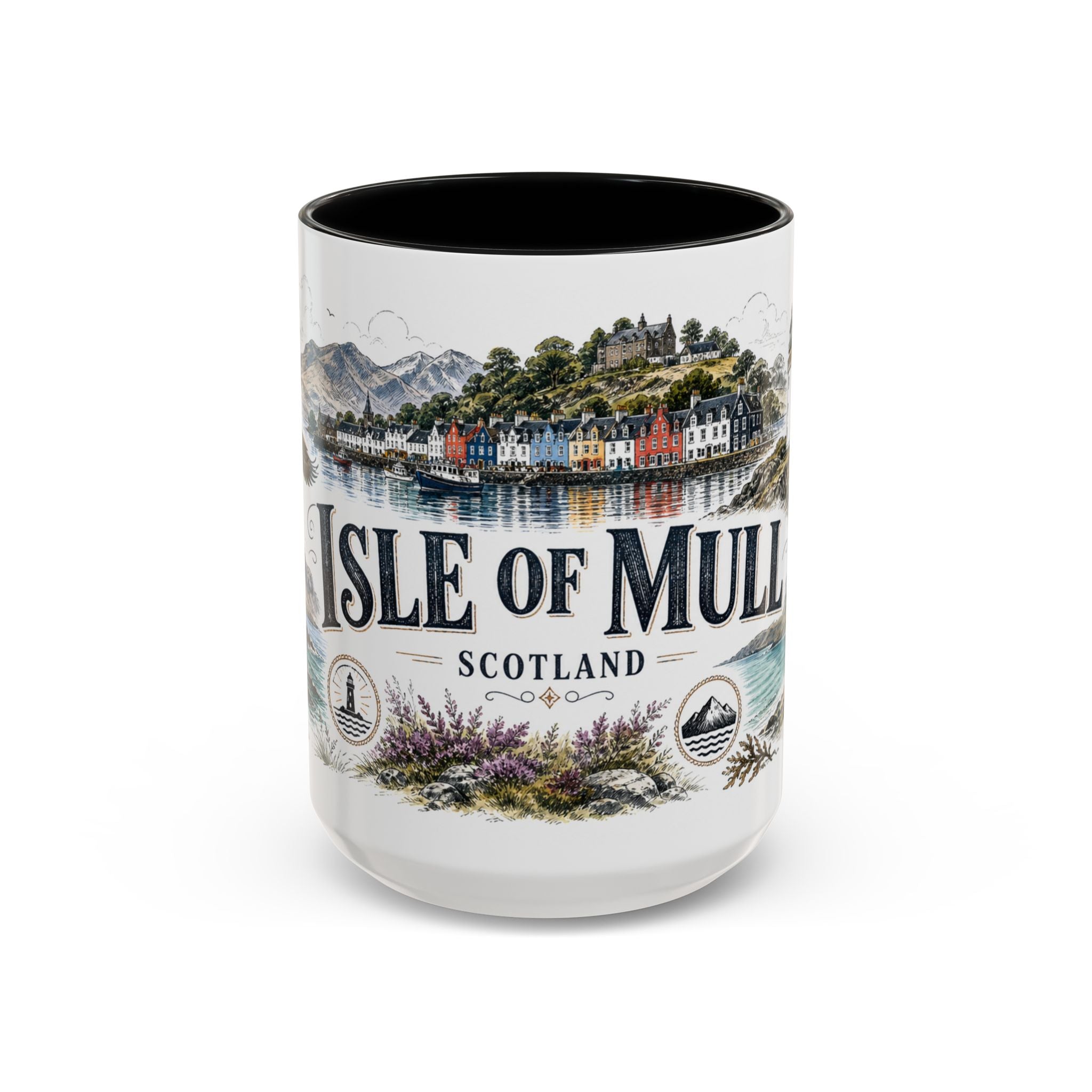 Isle of Mull Mug, Scotland Travel Souvenir, Bucket List Gift, Accent Ceramic Coffee Mug 11oz 15oz