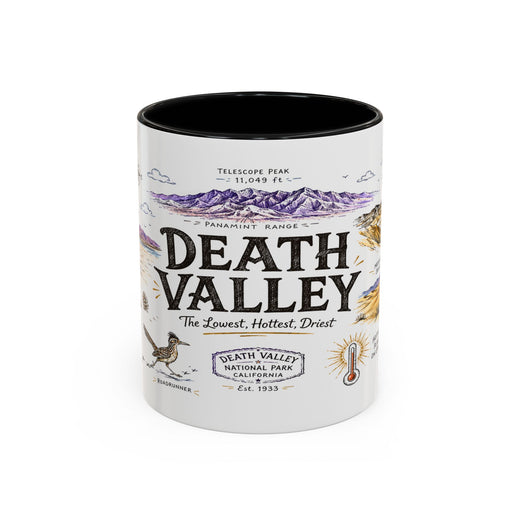 Death Valley National Park Coffee Mug | California Desert Hiking Camping Gift | Accent Color Ceramic 11oz 15oz
