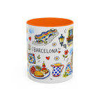 Barcelona Travel Mug | European City Souvenir Accent Coffee Mug | 11oz 15oz Ceramic Cup