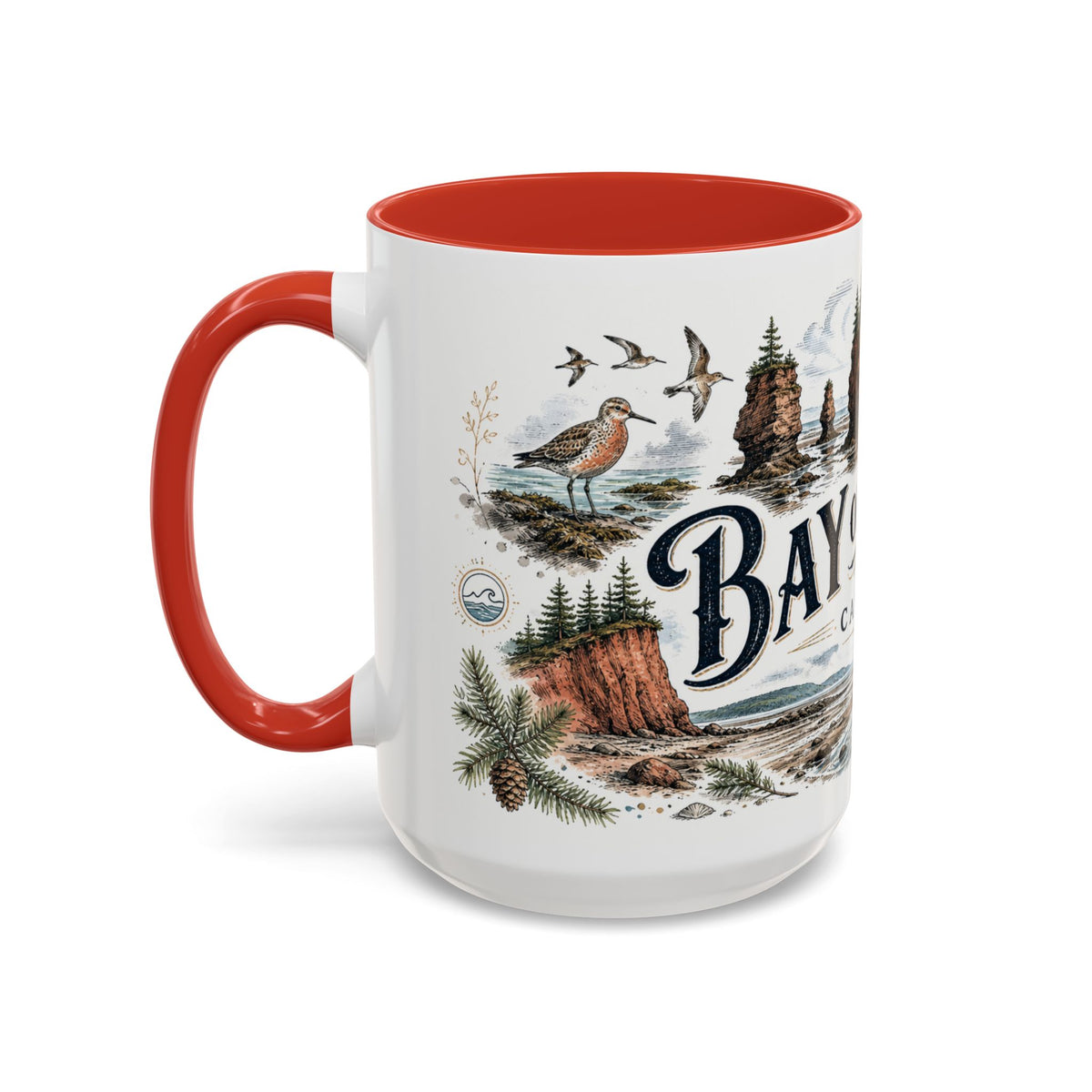 Bay of Fundy Mug, Canada Travel Souvenir, Bucket List Gift, Accent Ceramic Coffee Mug 11oz 15oz