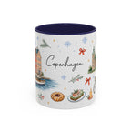 Copenhagen Christmas Mug | Watercolor Travel Souvenir | Holiday Gift | Accent Ceramic Coffee Cup 11oz 15oz