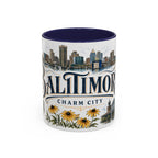 Baltimore Coffee Mug | United States Travel Souvenir | Vintage Illustrated City Gift | 11 oz 15 oz Accent Mug