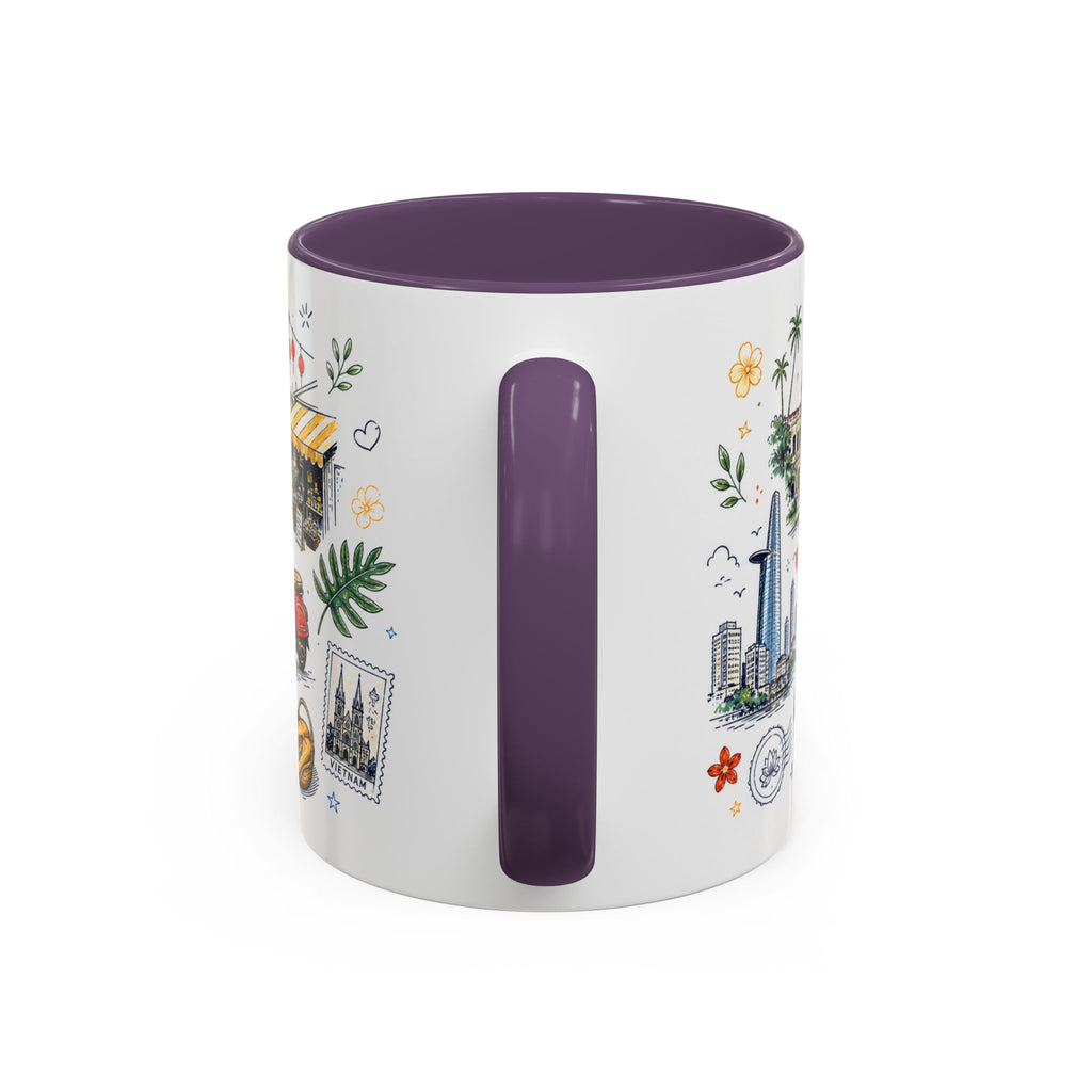 Ho Chi Minh City Coffee Mug | Vietnam Souvenir Travel Gift | Accent Color Ceramic 11oz 15oz