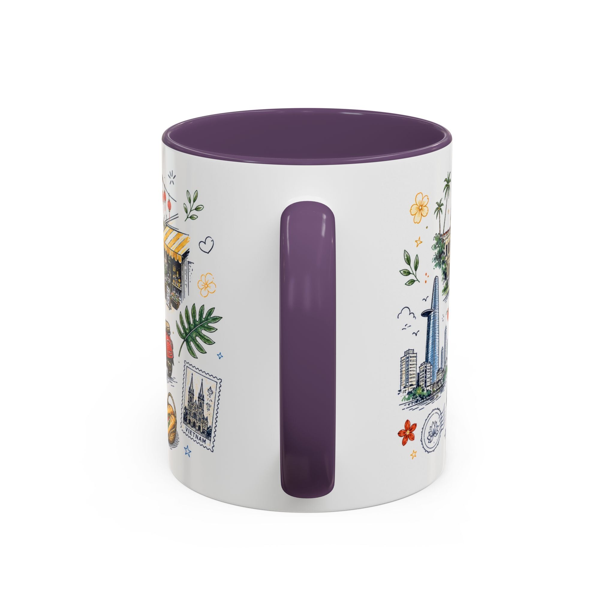 Ho Chi Minh City Coffee Mug | Vietnam Souvenir Travel Gift | Accent Color Ceramic 11oz 15oz