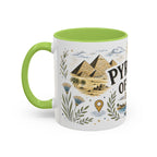 Pyramids of Giza Coffee Mug | Travel Destination Souvenir Gift | Accent Color Ceramic 11oz 15oz