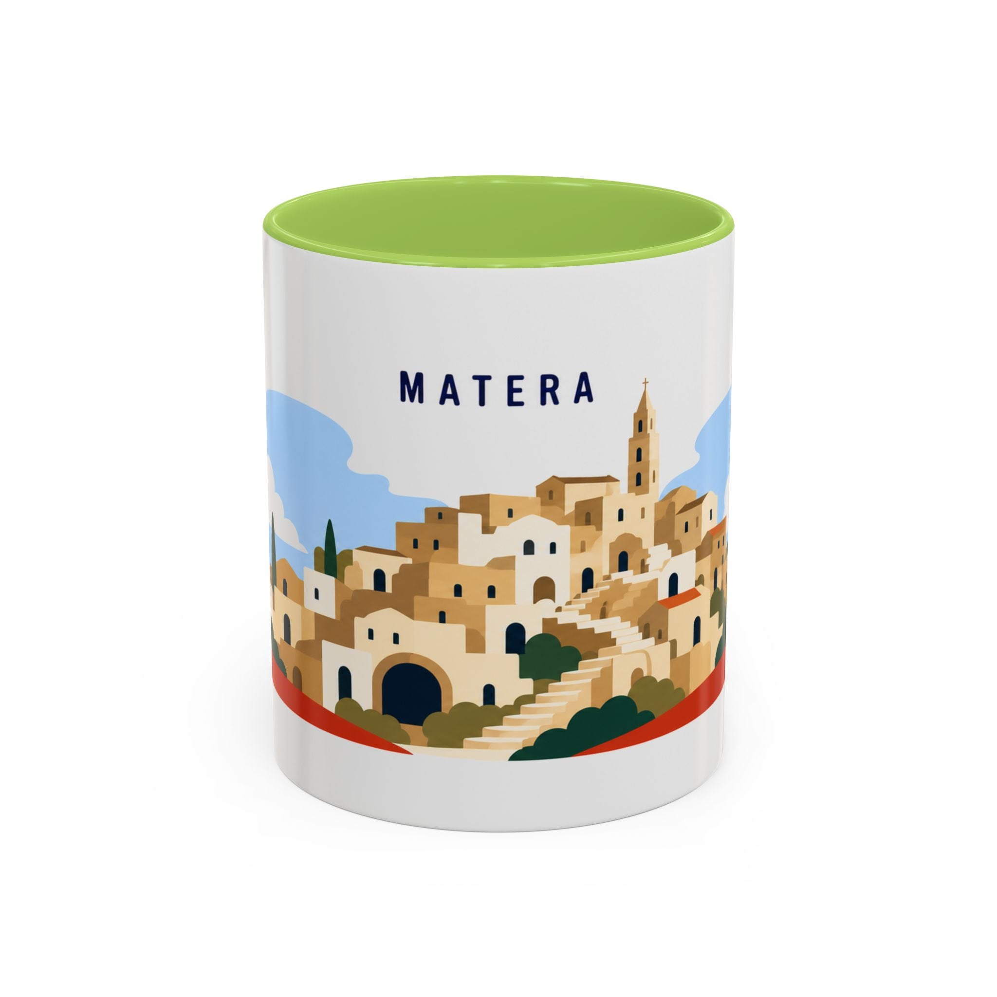 Matera Coffee Mug | Travel Destination Souvenir Gift | Accent Color Ceramic 11oz 15oz
