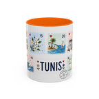 Tunis Coffee Mug | Postage Stamp Collage Mug | Travel Souvenir Accent Cup 11oz 15oz