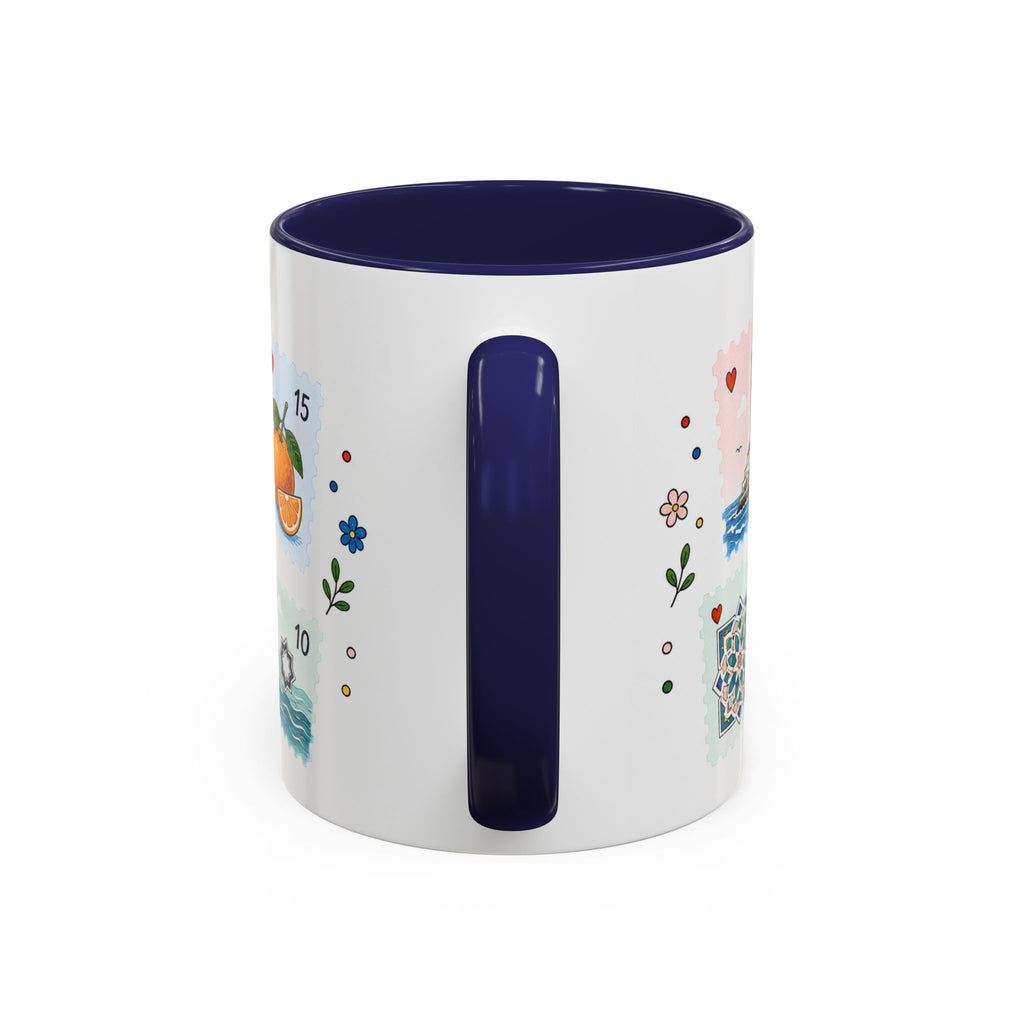Casablanca Coffee Mug | Postage Stamp Collage Mug | Travel Souvenir Accent Cup 11oz 15oz