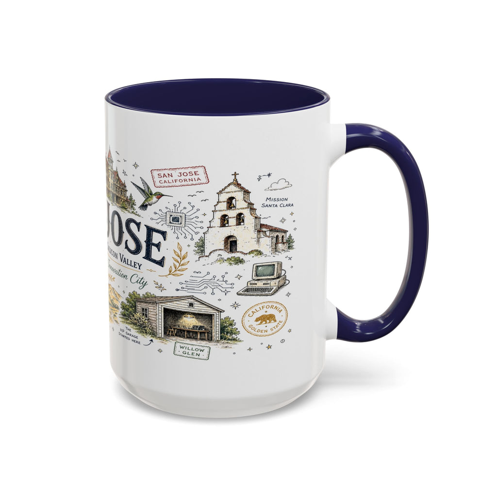 San Jose Coffee Mug | California Souvenir City Gift | Accent Color Ceramic 11oz 15oz
