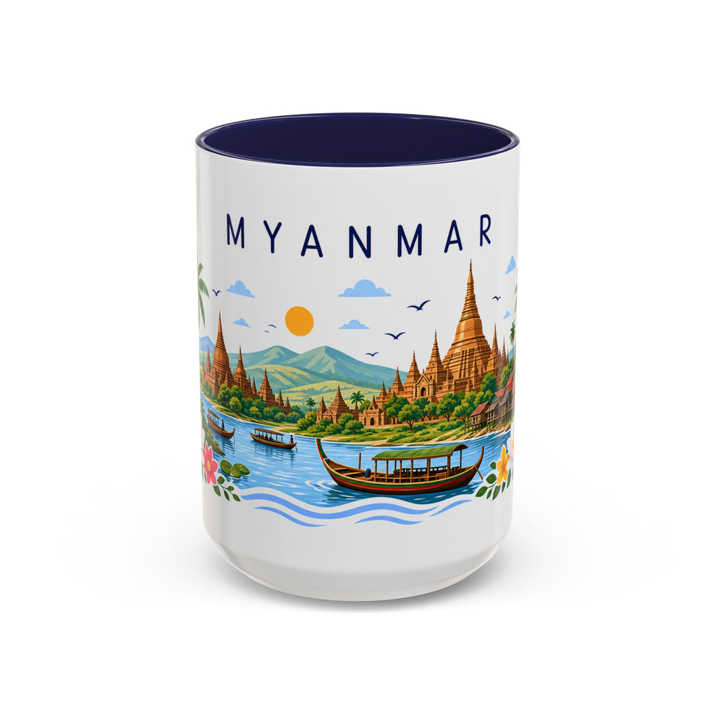 Myanmar Coffee Mug | Travel Souvenir Accent Mug | Place Gift Ceramic Cup 11oz 15oz