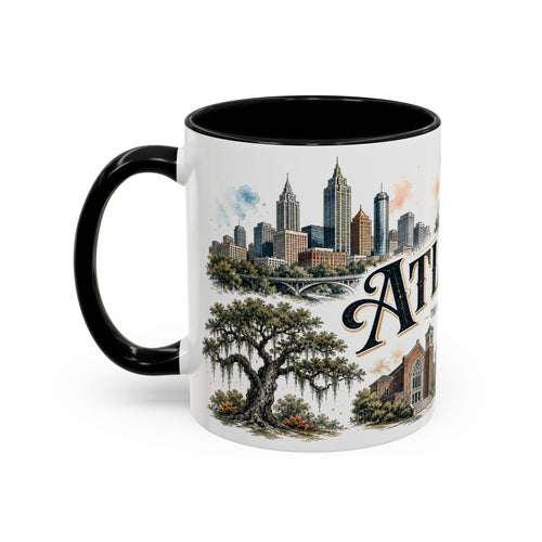Atlanta Coffee Mug | United States Travel Souvenir | Vintage Illustrated City Gift | 11 oz 15 oz Accent Mug