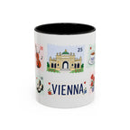 Vienna Coffee Mug | Postage Stamp Collage Mug | Travel Souvenir Accent Cup 11oz 15oz
