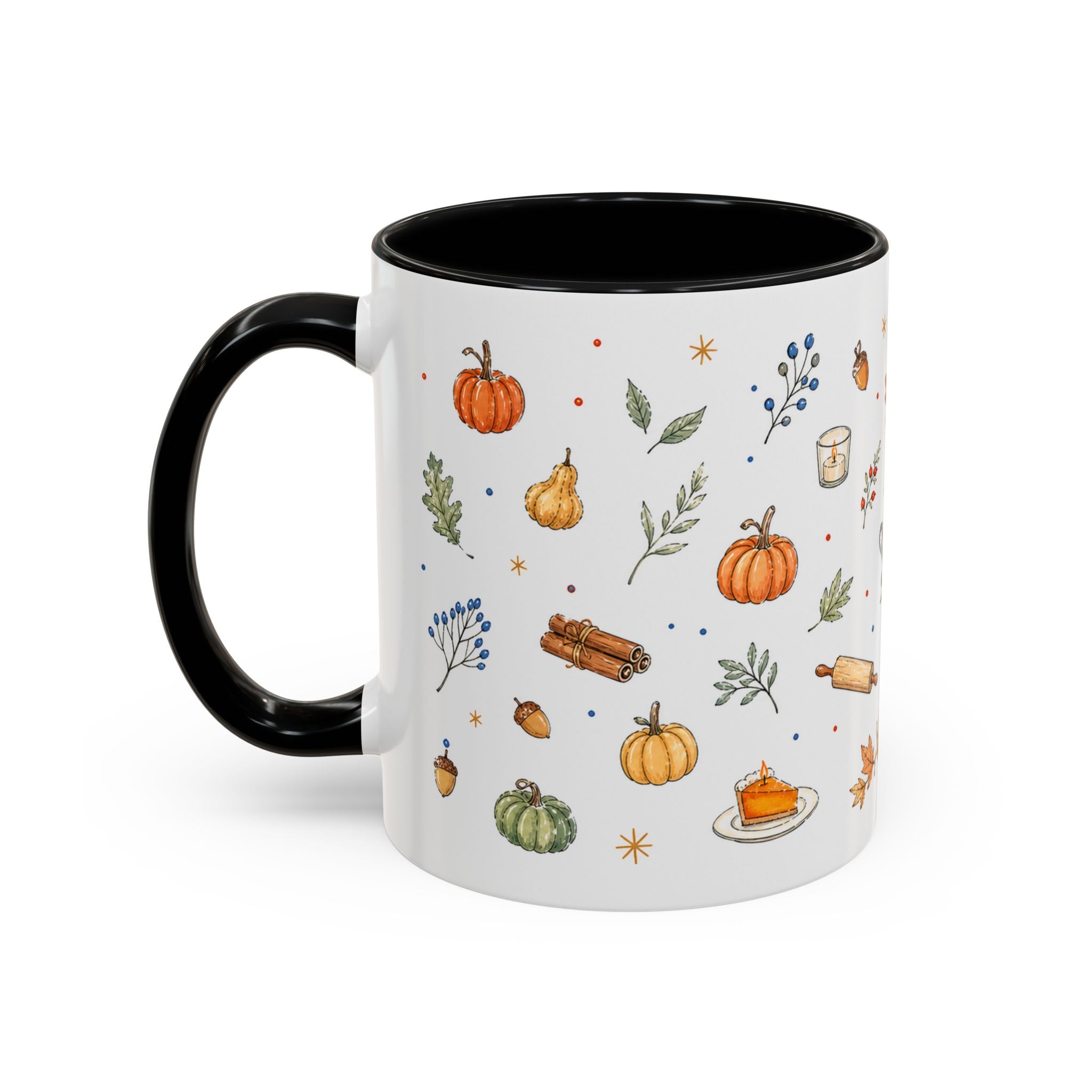 Thanksgiving Baking Mug | Watercolor Autumn Gift | Pumpkin Pie Accent Coffee Cup 11oz 15oz