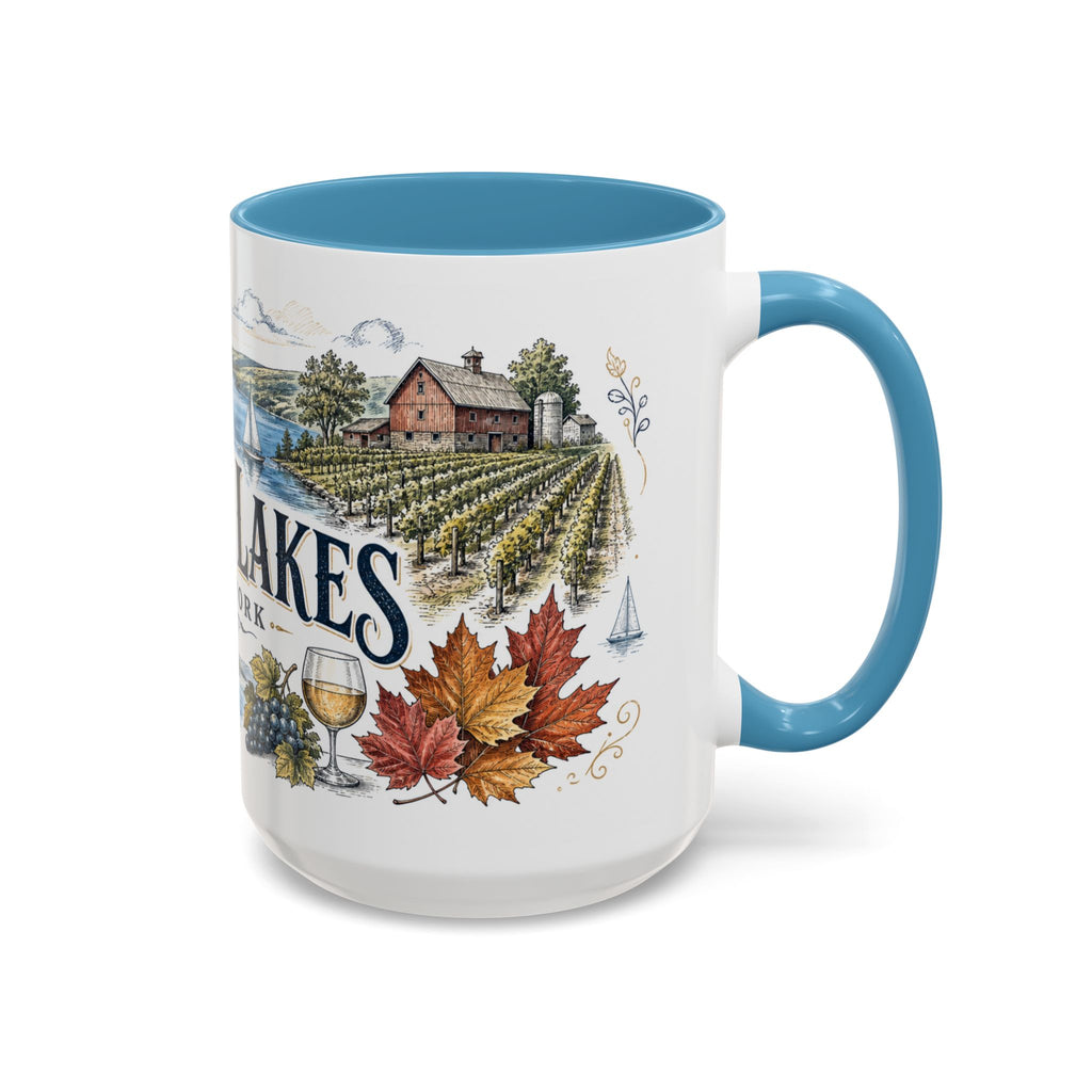 Finger Lakes Mug, New York Travel Souvenir, Bucket List Gift, Accent Ceramic Coffee Mug 11oz 15oz