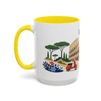 Rome Coffee Mug | Italy Travel Souvenir | Porcelain Decal City Gift | 11oz 15oz Accent Mug