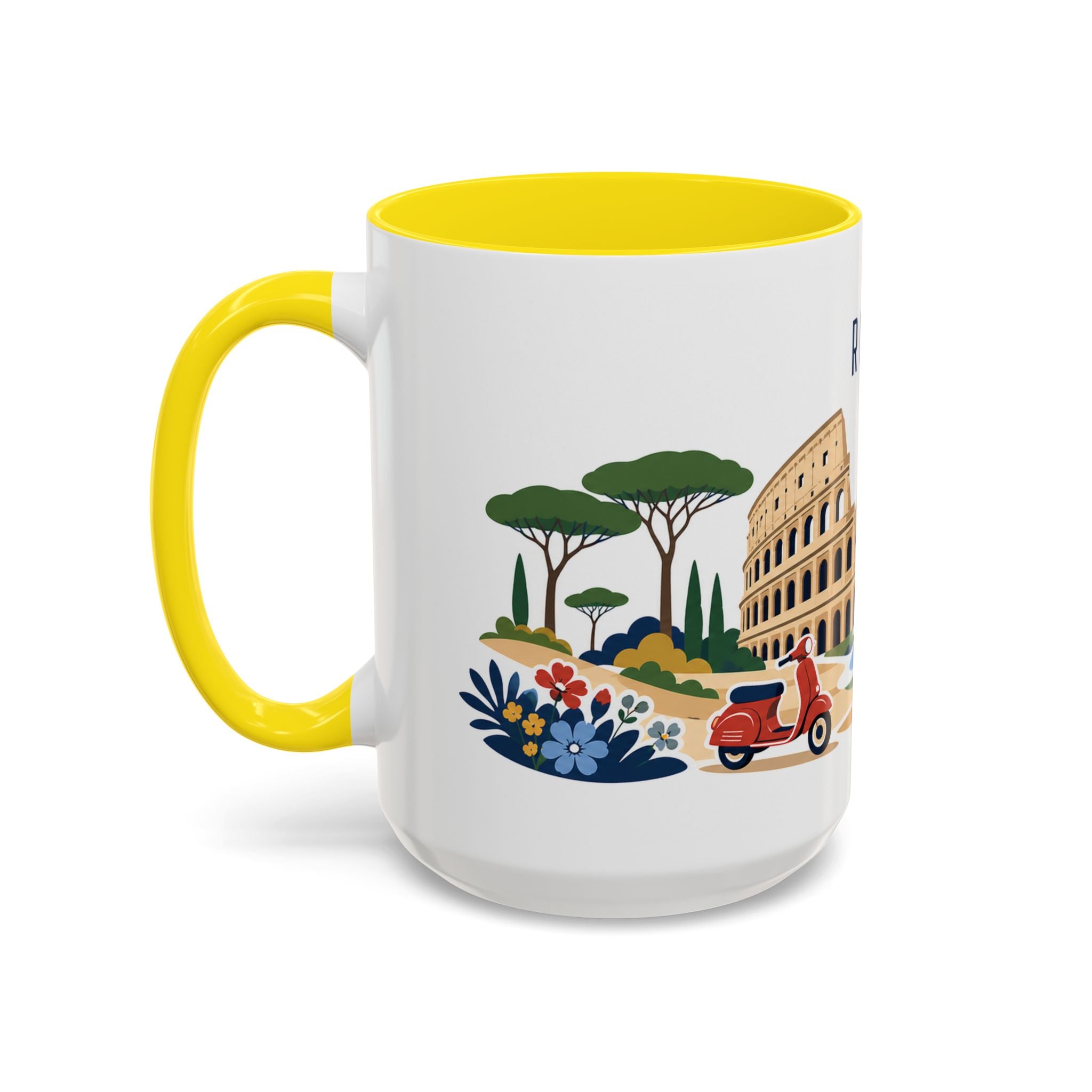 Rome Coffee Mug | Italy Travel Souvenir | Porcelain Decal City Gift | 11oz 15oz Accent Mug