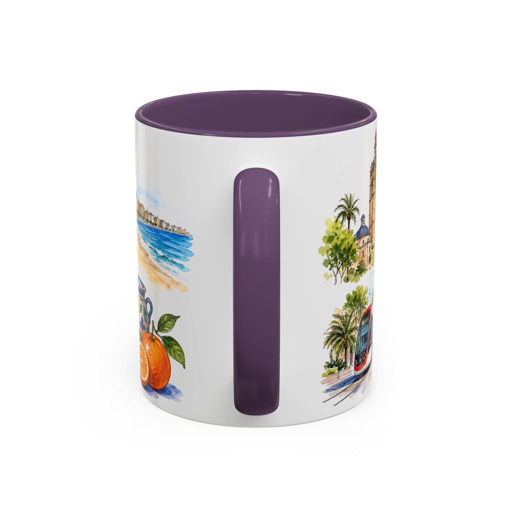 Valencia Illustrated Travel Mug | City Souvenir Accent Coffee Mug | 11oz 15oz Ceramic Cup