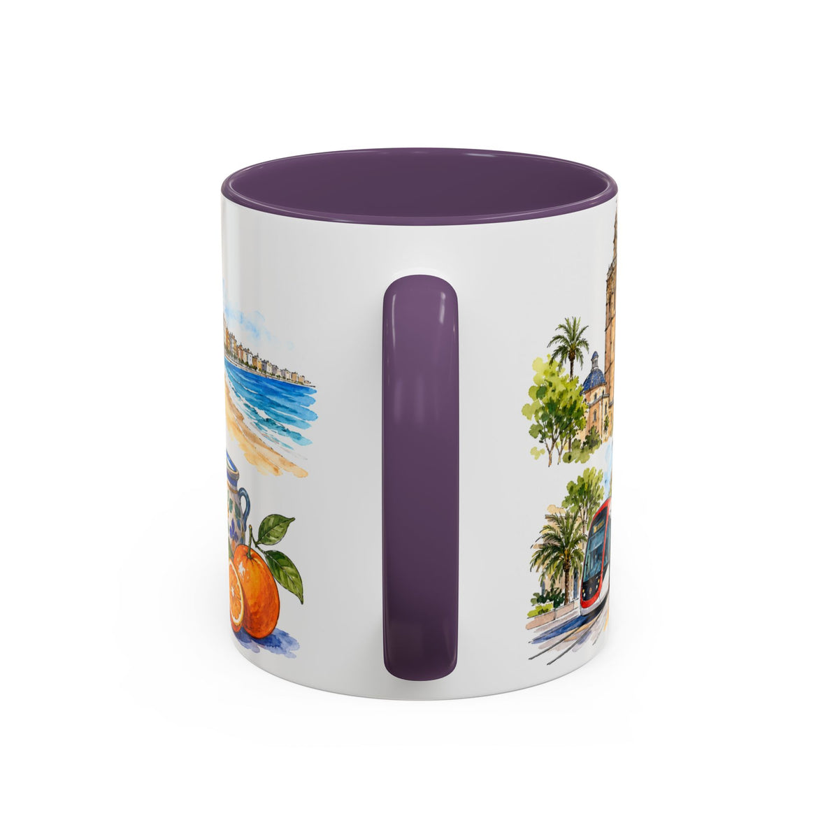 Valencia Illustrated Travel Mug | City Souvenir Accent Coffee Mug | 11oz 15oz Ceramic Cup