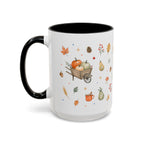Thanksgiving Mug | Country Harvest Watercolor Gift | Pumpkin Scarecrow Accent Cup 11oz 15oz