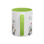 Thank You Teacher Coffee Mug | For Helping Me Grow Appreciation Gift | Accent Color Ceramic 11oz 15oz