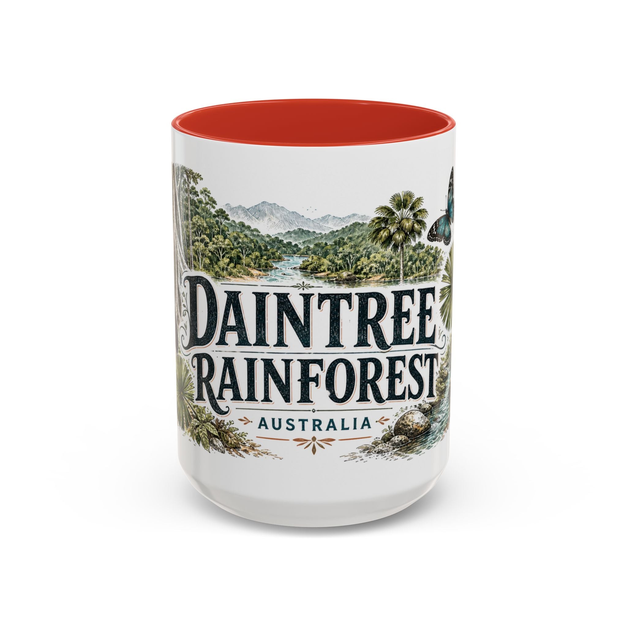 Daintree Rainforest Mug, Australia Travel Souvenir, Bucket List Gift, Accent Ceramic Coffee Mug 11oz 15oz
