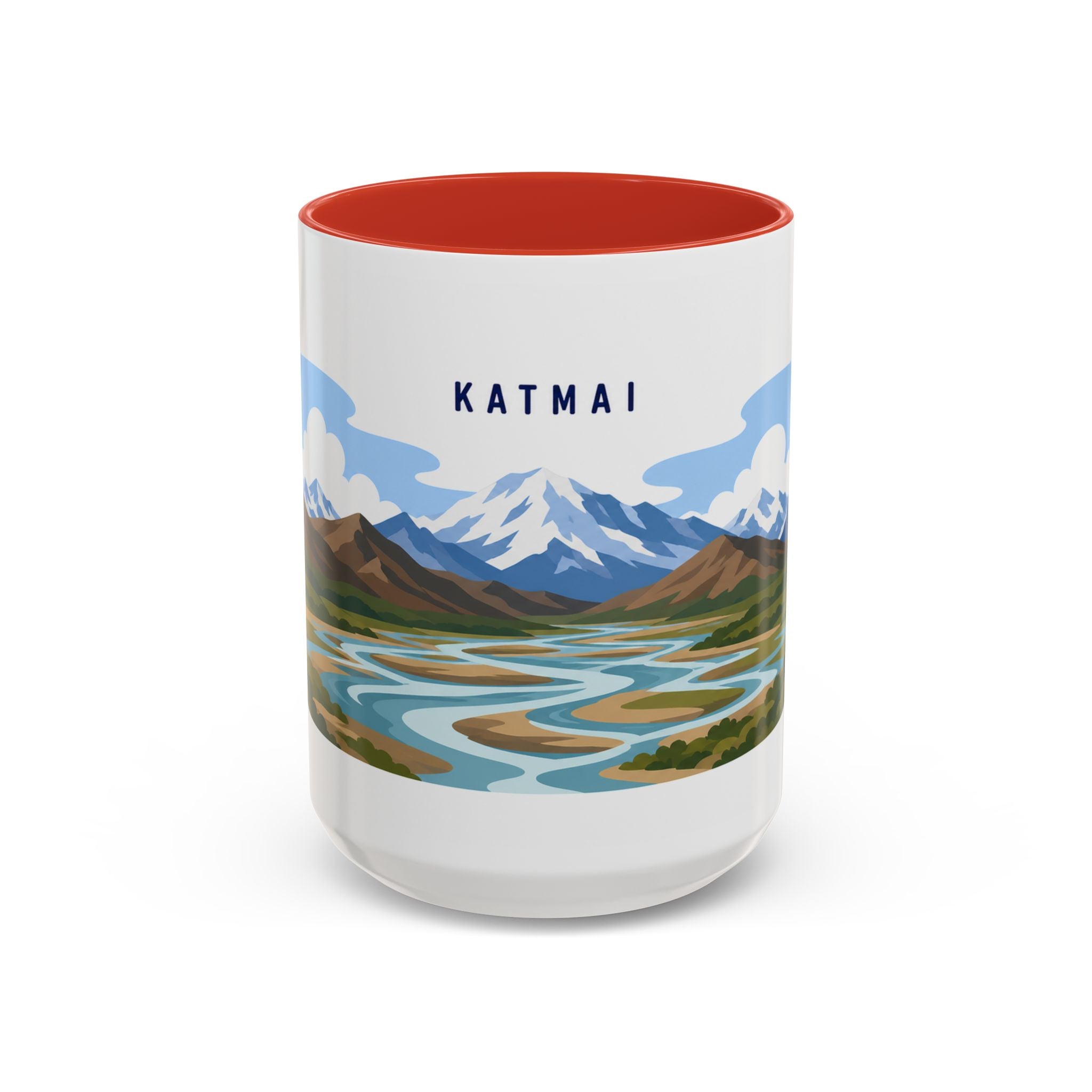 Katmai National Park Coffee Mug | Solid Color Block Park Souvenir | 11oz 15oz Accent Mug