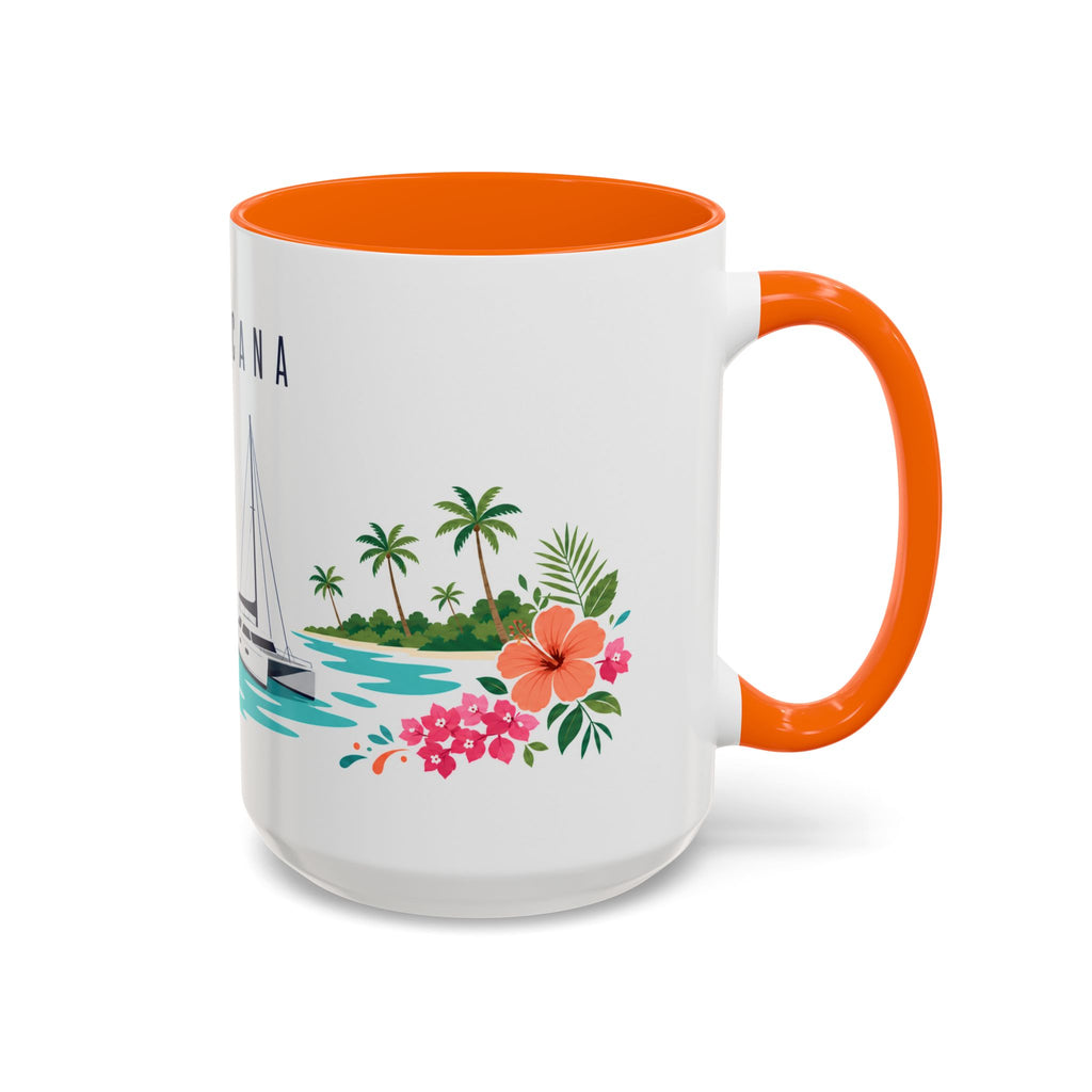 Punta Cana Coffee Mug | Dominican Republic Travel Souvenir | Porcelain Decal City Gift | 11oz 15oz Accent Mug