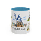 Virginia Beach Illustrated Travel Mug | City Souvenir Accent Coffee Mug | 11oz 15oz Ceramic Cup