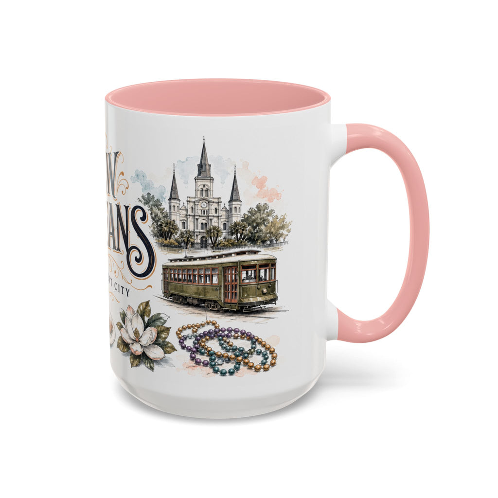 New Orleans Coffee Mug | United States Travel Souvenir | Vintage Illustrated City Gift | 11 oz 15 oz Accent Mug