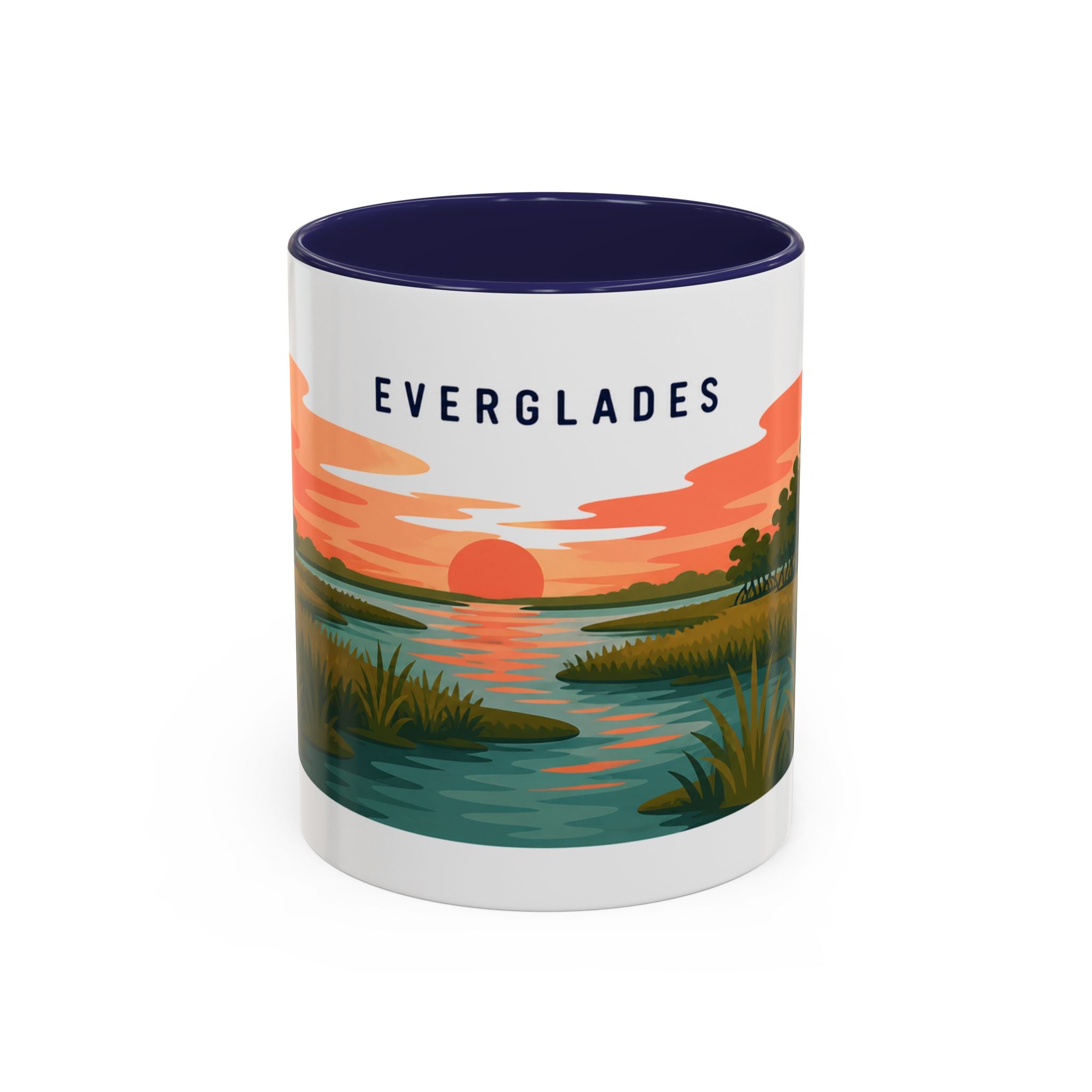 Everglades National Park Coffee Mug | Solid Color Block Park Souvenir | 11oz 15oz Accent Mug