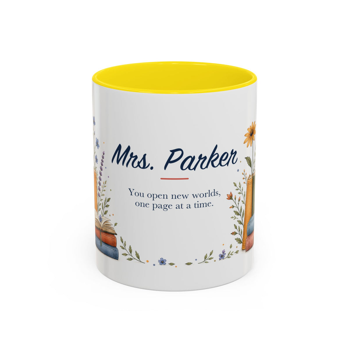 Personalized Reading Teacher Mug | Custom Name Book Lover Coffee Cup | Teacher Appreciation Gift