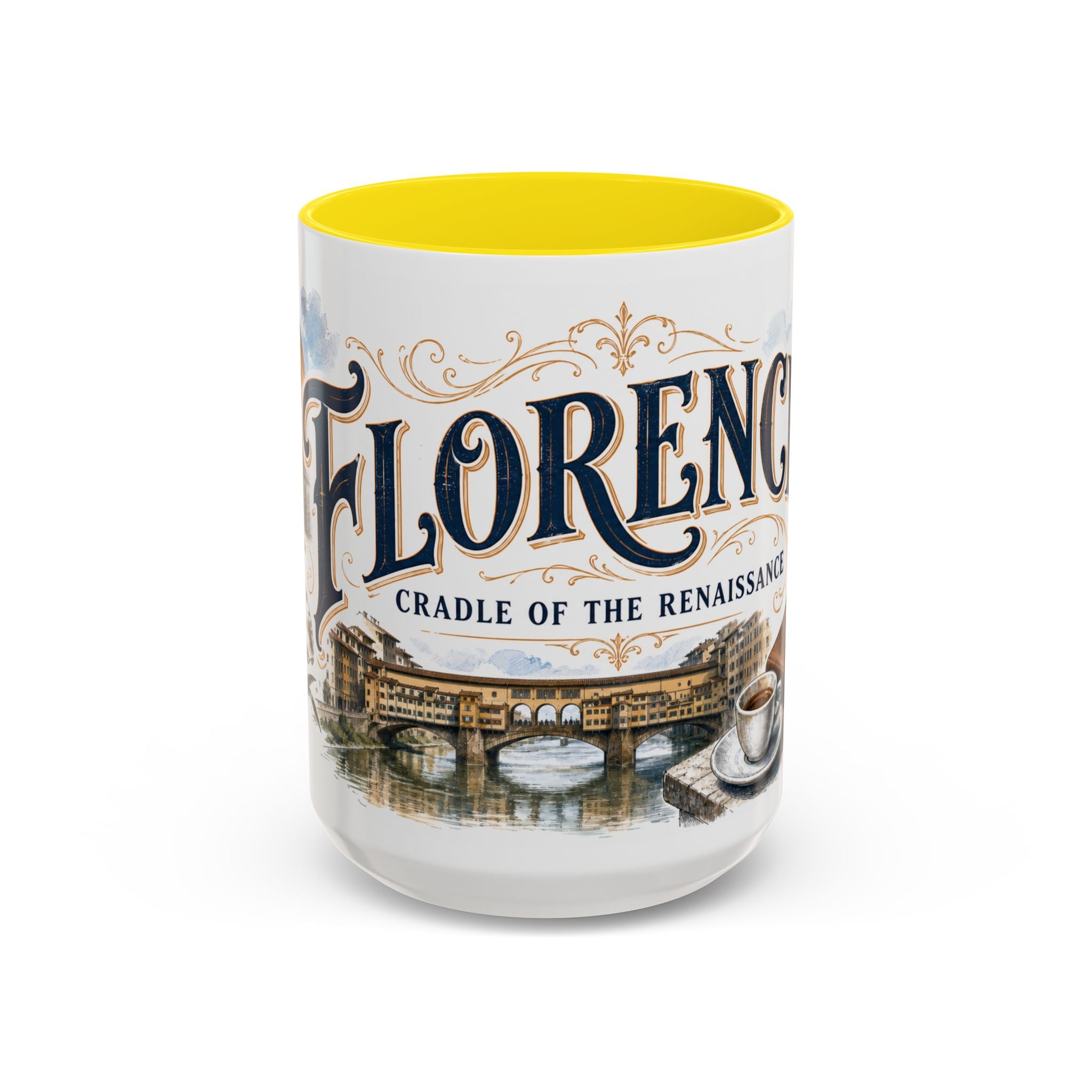 Florence Coffee Mug | Italy Travel Souvenir | Vintage Illustrated City Gift | 11 oz 15 oz Accent Mug