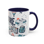 Adventure Awaits Coffee Mug | Class of 2026 Graduation Gift | Accent Color Ceramic 11oz 15oz