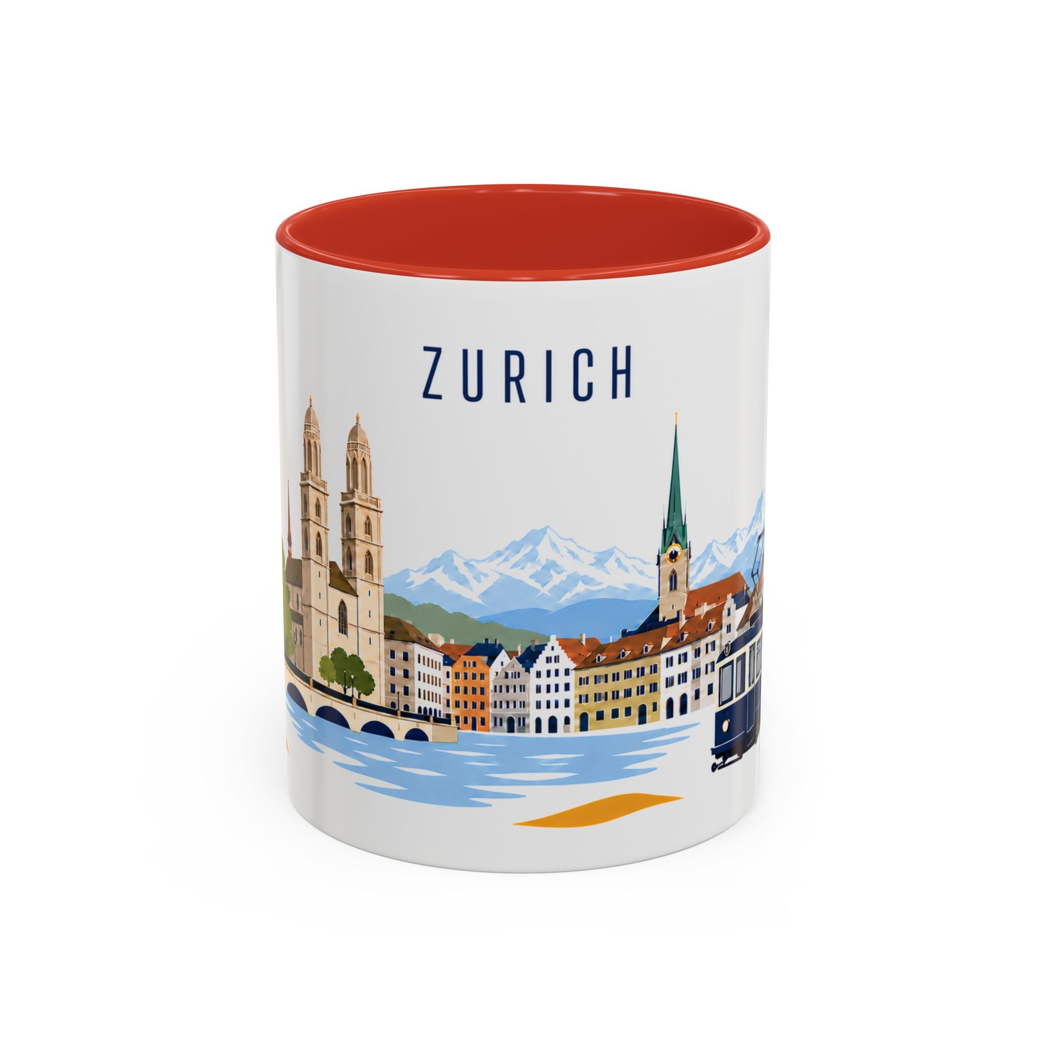 Zurich Coffee Mug | Switzerland Travel Souvenir | Porcelain Decal City Gift | 11oz 15oz Accent Mug