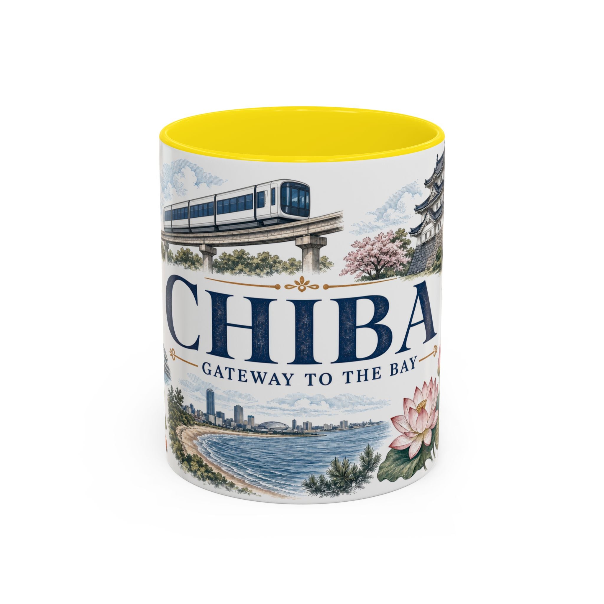 Chiba Coffee Mug | Japan Travel Souvenir | Vintage Illustrated City Gift | 11 oz 15 oz Accent Mug