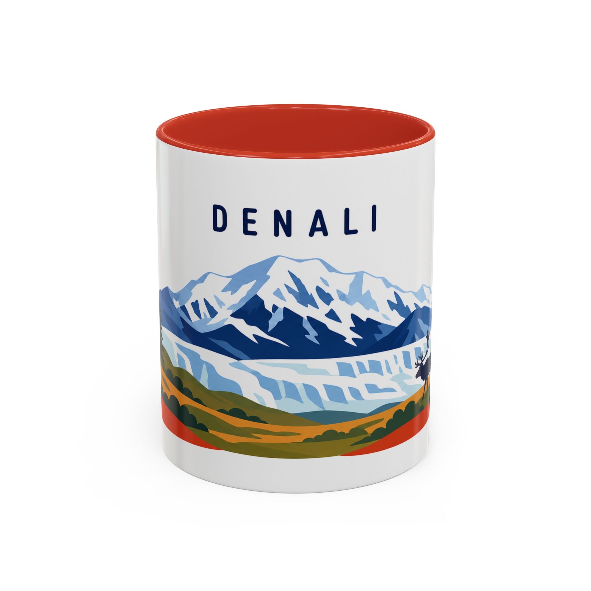 Denali Coffee Mug | Travel Destination Souvenir Gift | Accent Color Ceramic 11oz 15oz