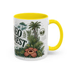 Borneo Rainforest Coffee Mug | Travel Destination Souvenir Gift | Accent Color Ceramic 11oz 15oz