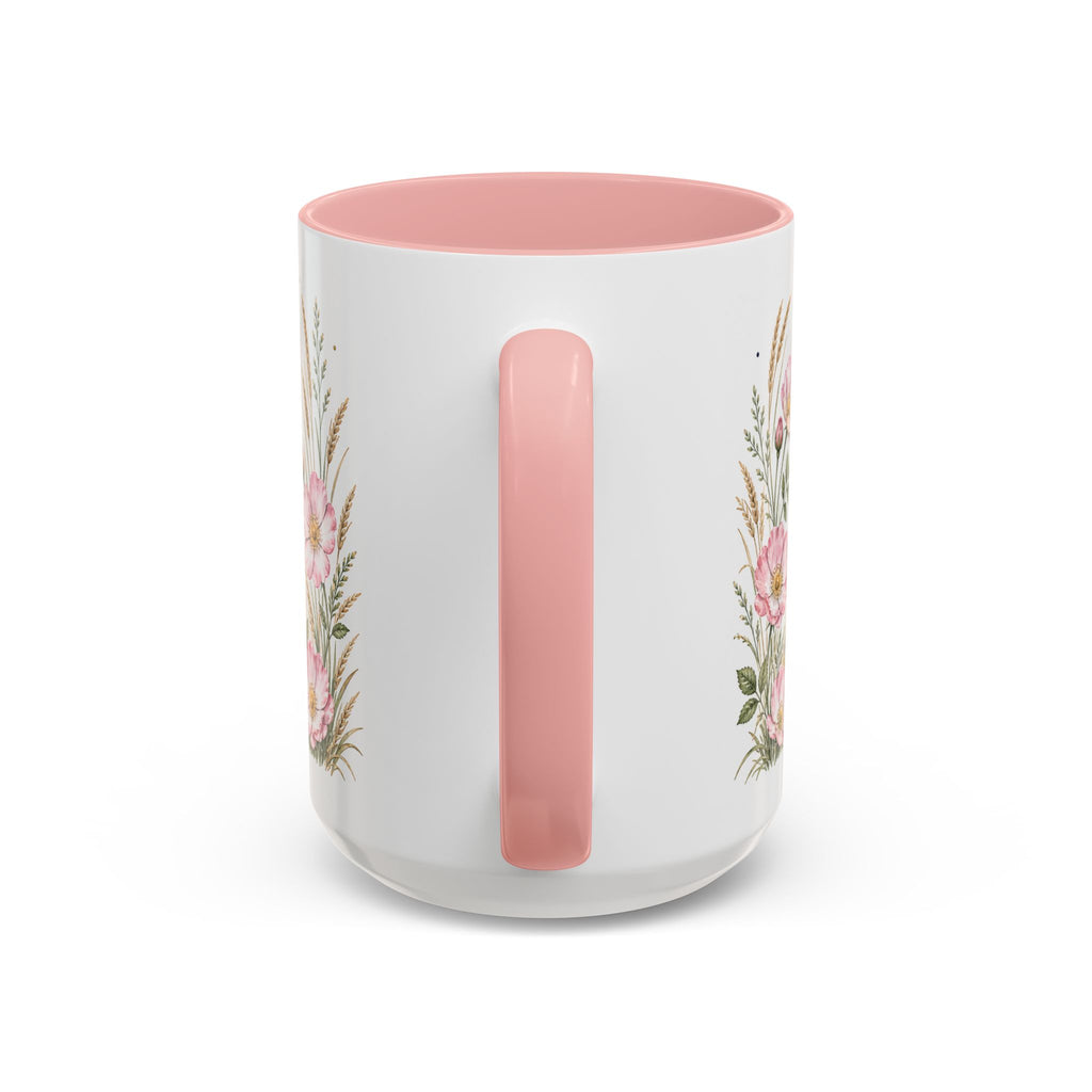 North Dakota State Map Mug | Prairie Rose Botanical Accent Coffee Cup