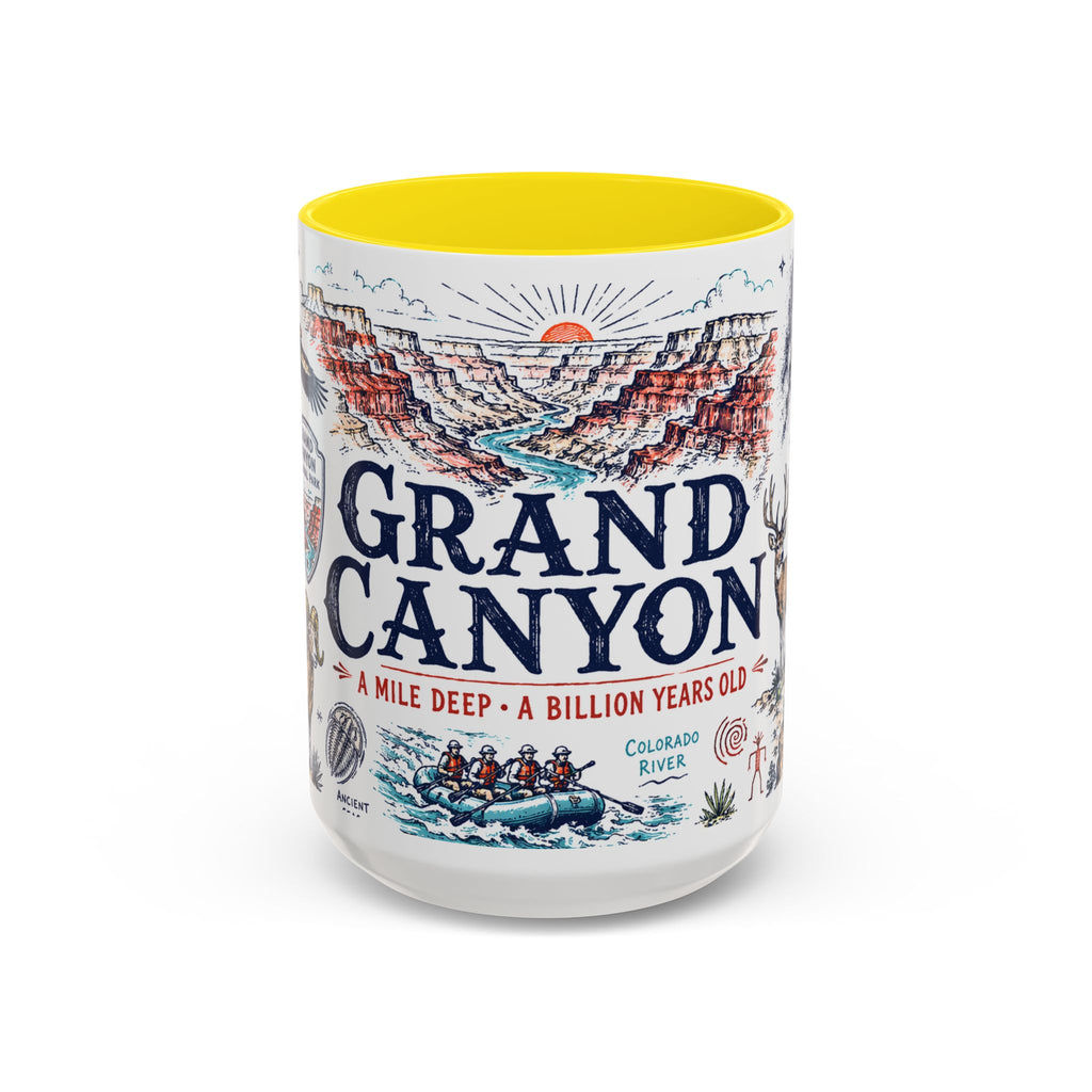 Grand Canyon National Park Coffee Mug | Hiking Camping Nature Gift | Accent Color Ceramic 11oz 15oz