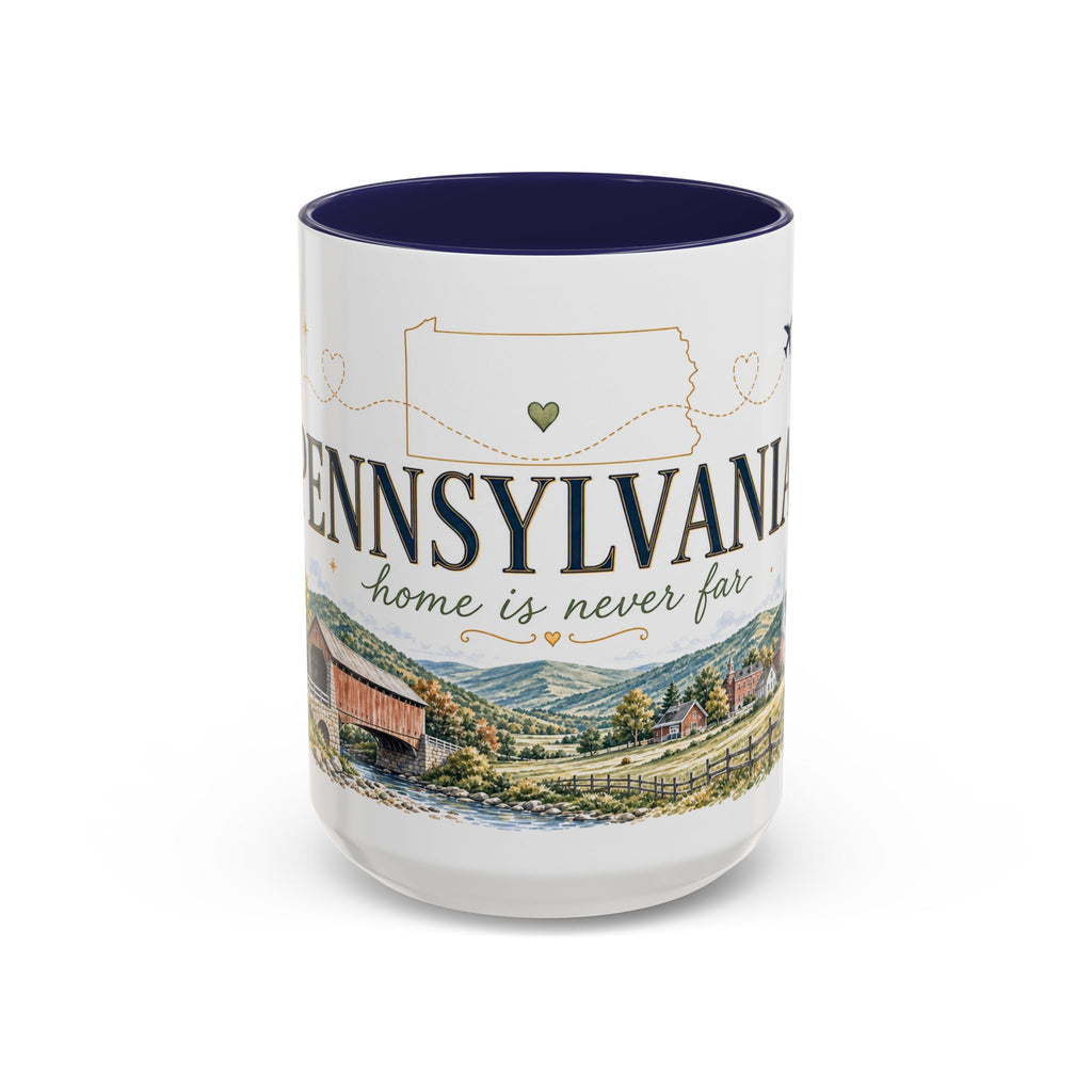 Pennsylvania Home State Mug | Moving Away Gift | Long Distance Friendship Coffee Cup | 11oz 15oz Accent Mug