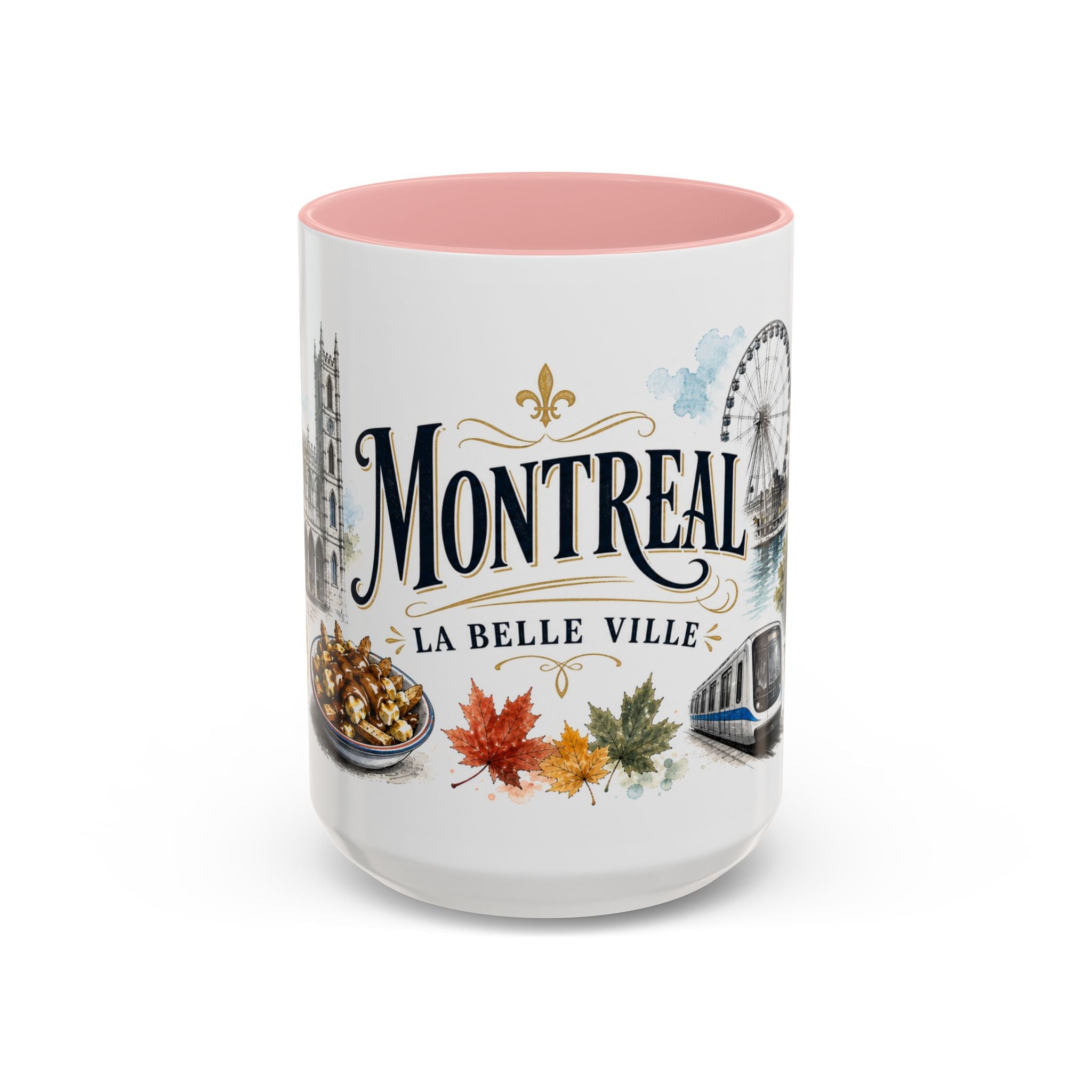 Montreal Coffee Mug | Canada Travel Souvenir | Vintage Illustrated City Gift | 11 oz 15 oz Accent Mug