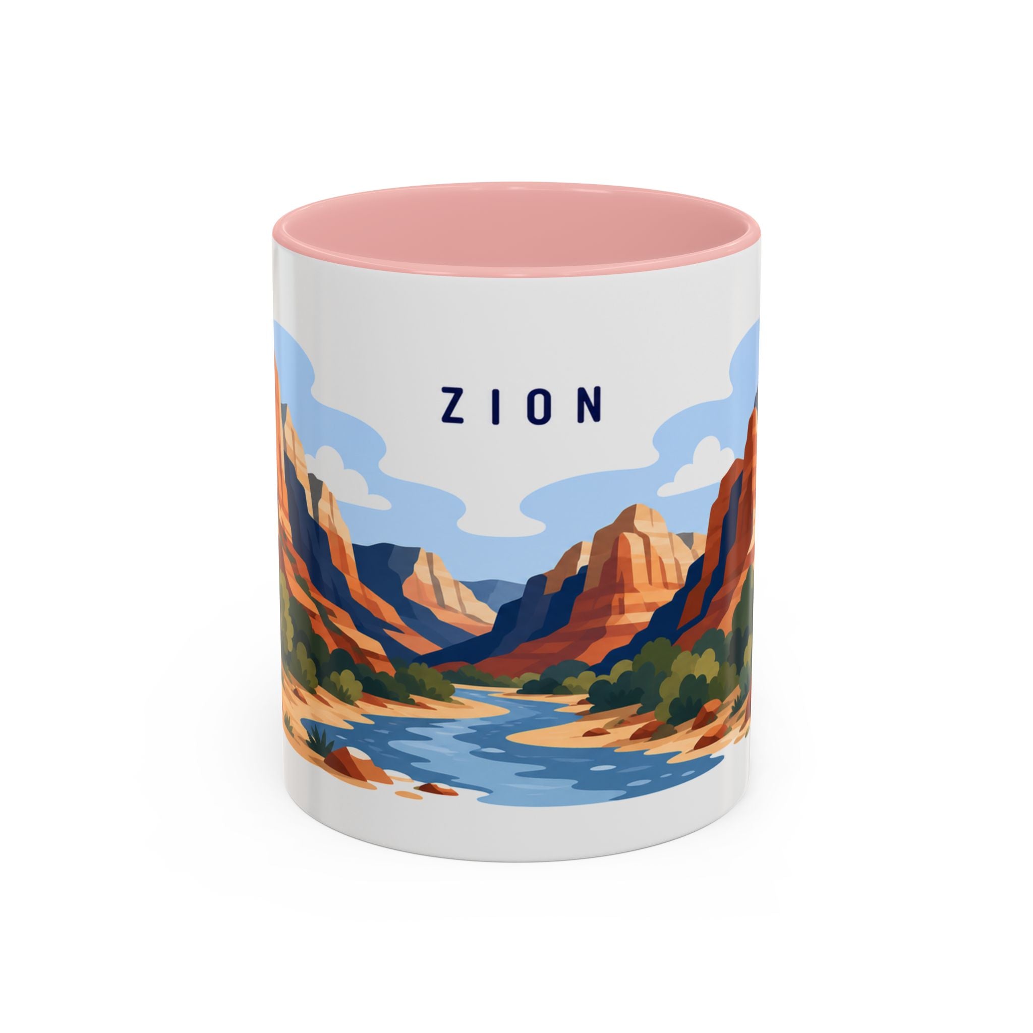 Zion National Park Coffee Mug | Solid Color Block Park Souvenir | 11oz 15oz Accent Mug