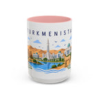 Turkmenistan Coffee Mug | Travel Souvenir Accent Mug | Place Gift Ceramic Cup 11oz 15oz