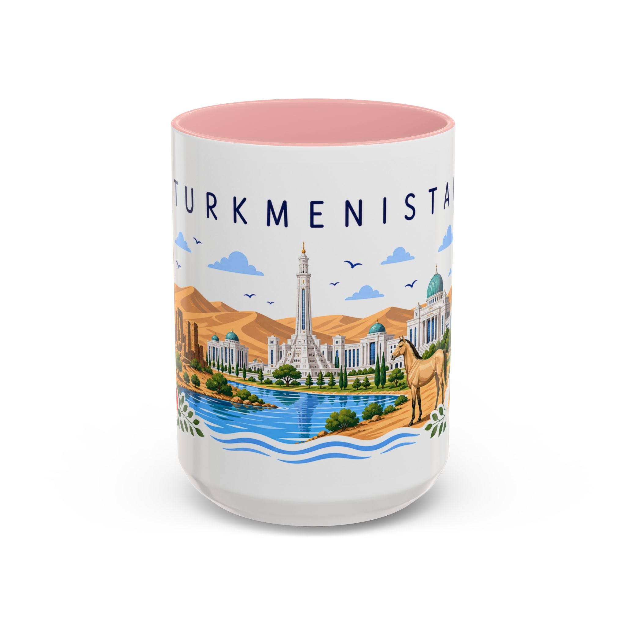 Turkmenistan Coffee Mug | Travel Souvenir Accent Mug | Place Gift Ceramic Cup 11oz 15oz
