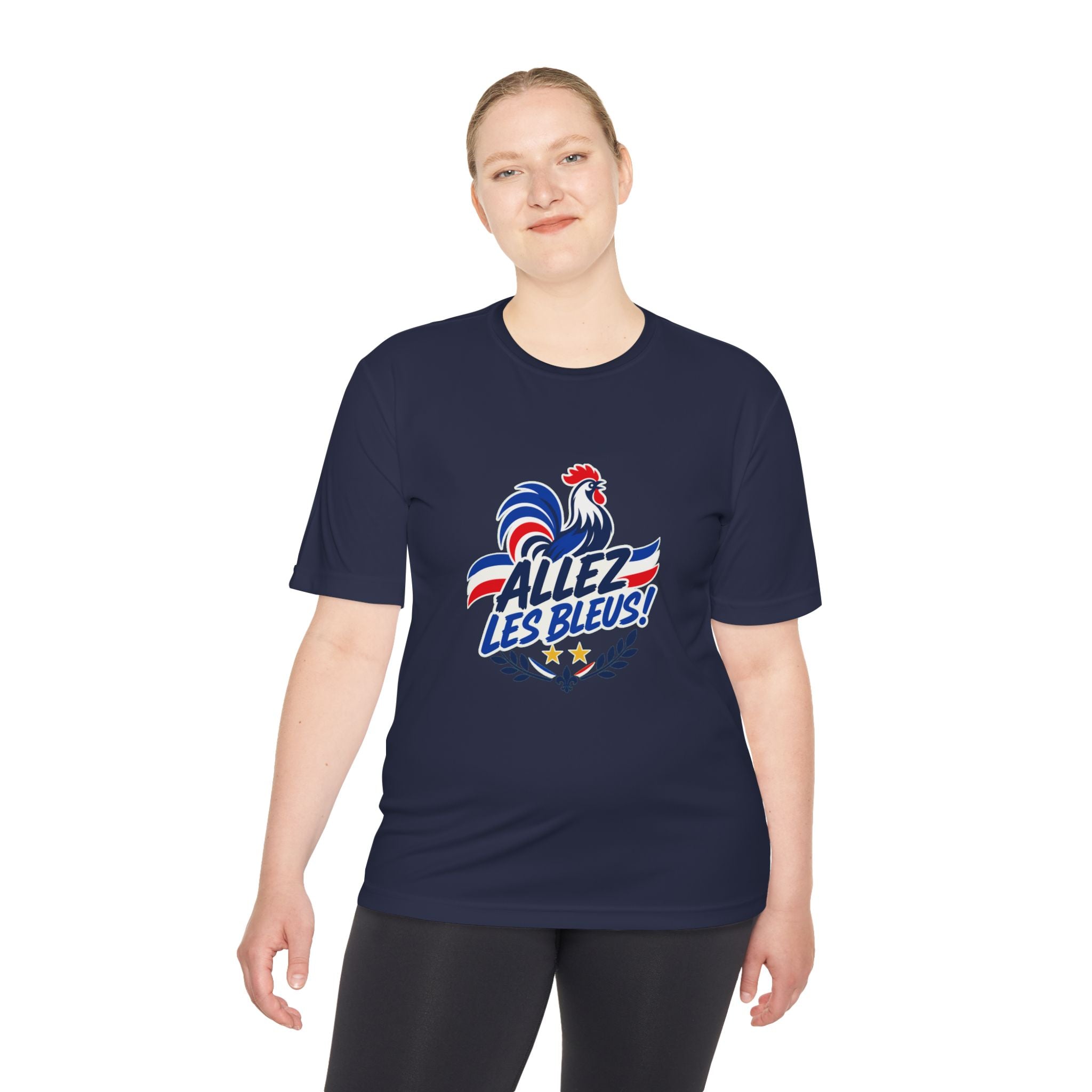 France Soccer T Shirt, Allez Les Bleus Tee, World Football Fan Shirt, Moisture Wicking Sport Tee