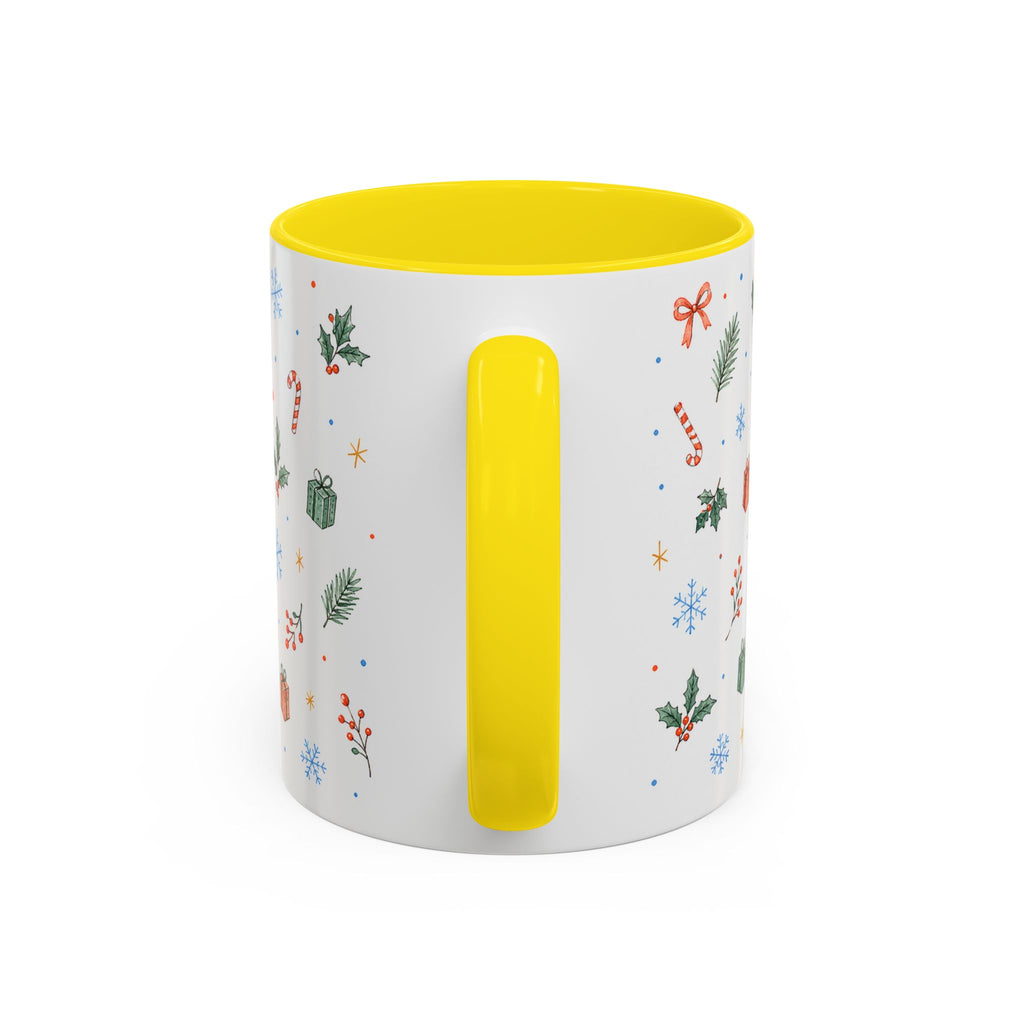 Christmas Candle Mug | Holly Wreath Watercolor Holiday Gift | Accent Cup 11oz 15oz